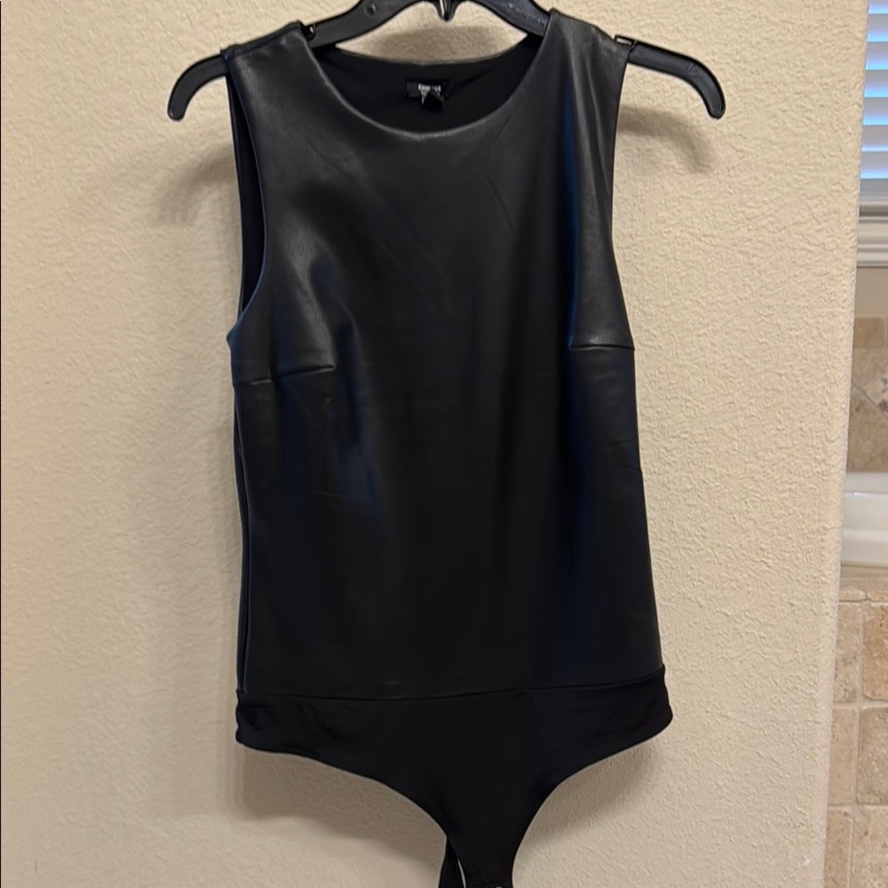 Express Faux Leather Sleeveless Bodysuit - Picture 2 of 2
